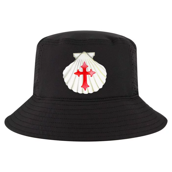 Camino De Santiago Pilgrim Cross Shell Cool Comfort Performance Bucket Hat