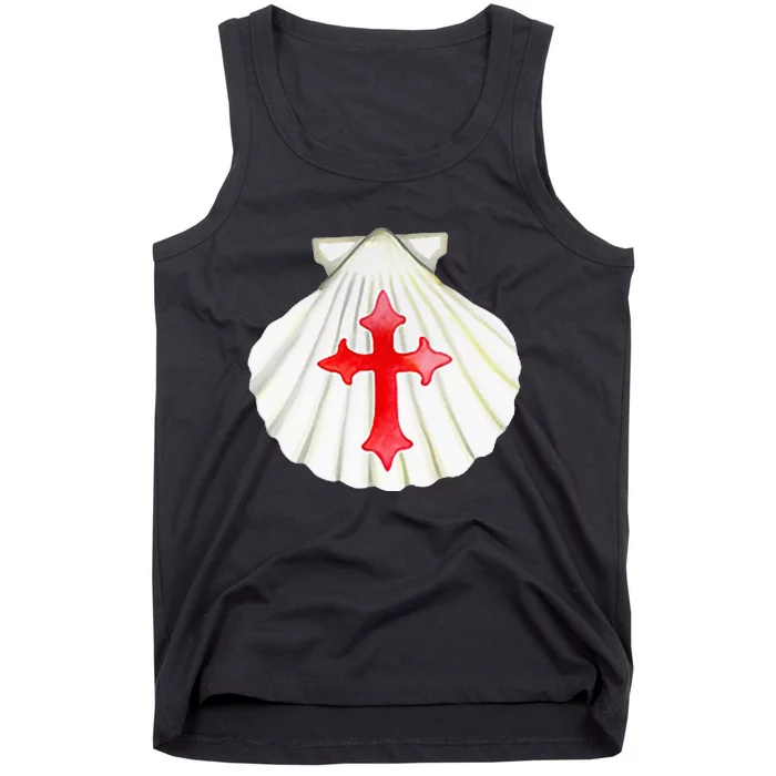 Camino De Santiago Pilgrim Cross Shell Tank Top