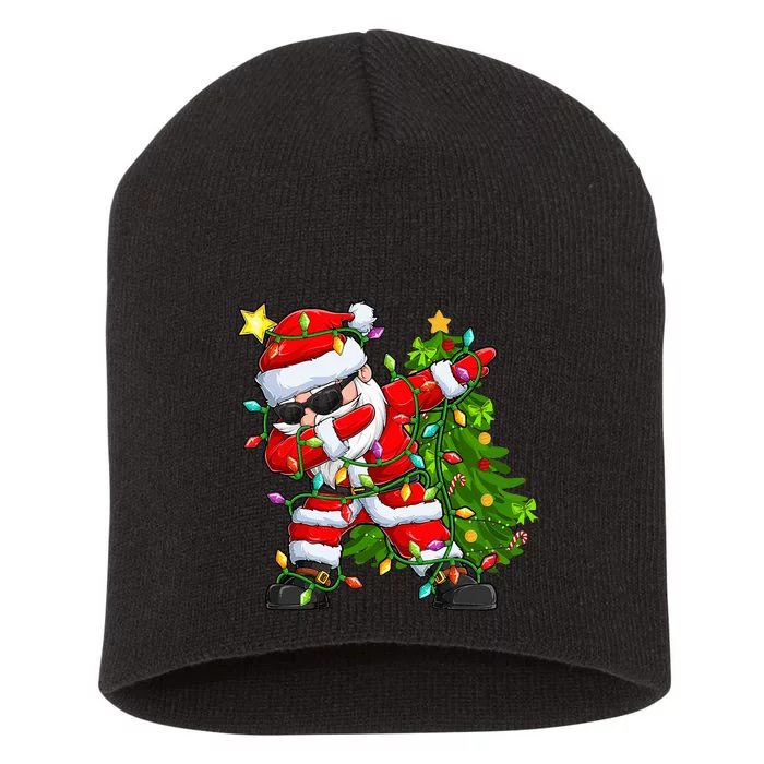 Christmas Dabbing Santa Tree Lights Xmas Gifts Short Acrylic Beanie