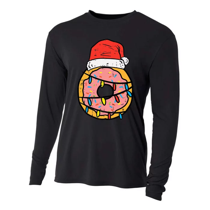 Christmas Donut Santa Cute Xmas Baking Baker Cooling Performance Long Sleeve Crew