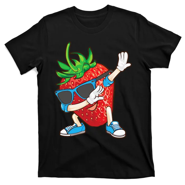 Cool Dabbing Strawberry Funny Love Dancer Sweet Fruit Gift T-Shirt