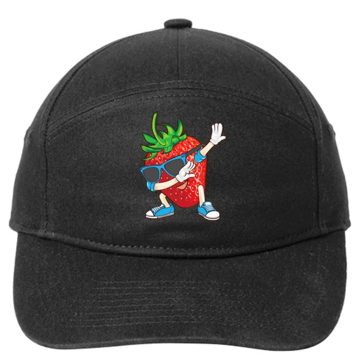 Cool Dabbing Strawberry Funny Love Dancer Sweet Fruit Gift 7-Panel Snapback Hat