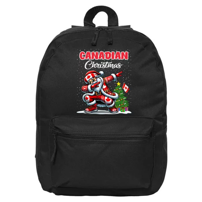 Canada Dabbing Santa Christmas Canada Flag 16 in Basic Backpack