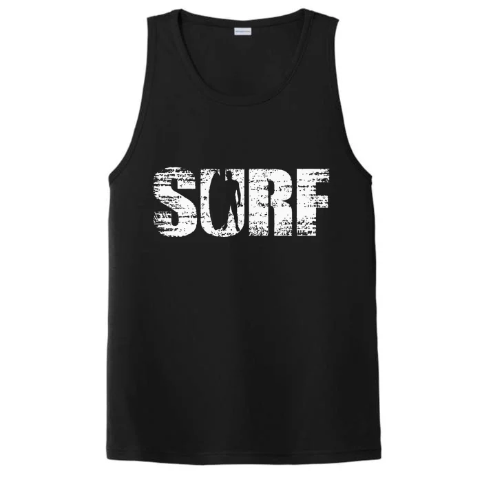 Cool distressed surfing for surfers Performance Tank