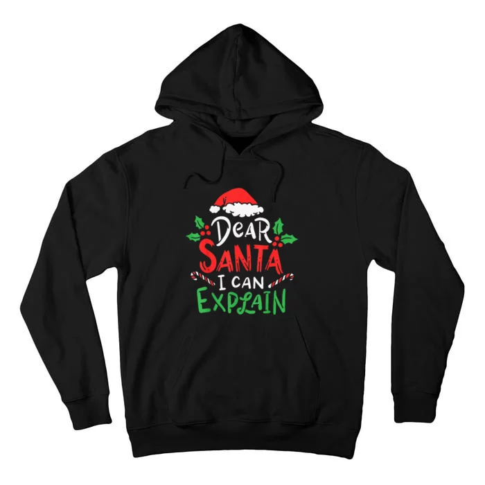 Christmas Dear Santa I Can Explain Funny Santa Claus Joke Tall Hoodie