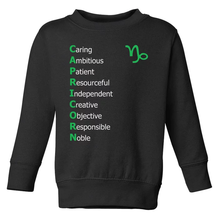 Cute Dandelion Saying Astrology Flower Zodiac Capricorn Toddler Sweatshirt