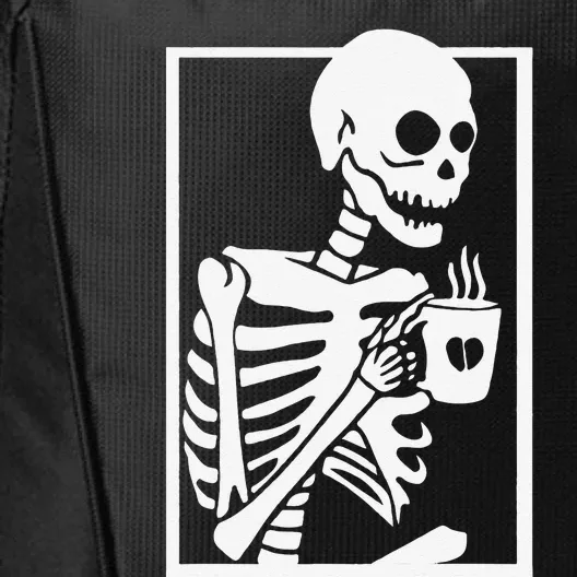 Coffee Drinking Skeleton Lazy DIY Halloween Costume Women Love City Backpack