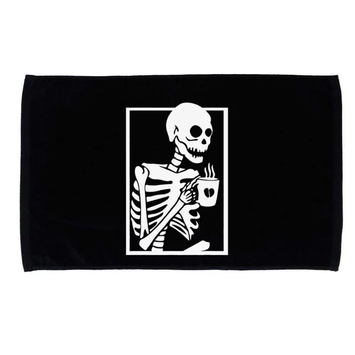 Coffee Drinking Skeleton Lazy DIY Halloween Costume Women Love Microfiber Hand Towel