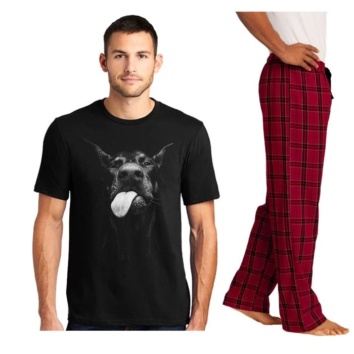 Cool Doberman Sticking Tongue Out In Playful Defiance Pajama Set