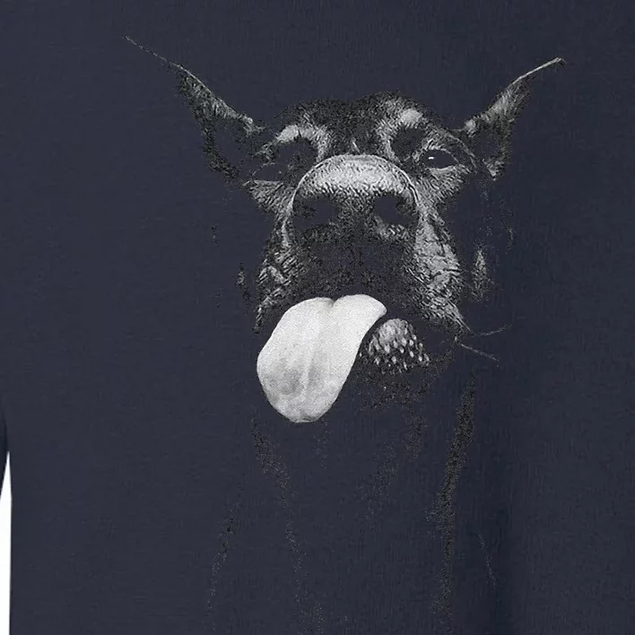 Cool Doberman Sticking Tongue Out In Playful Defiance Toddler Sweatshirt