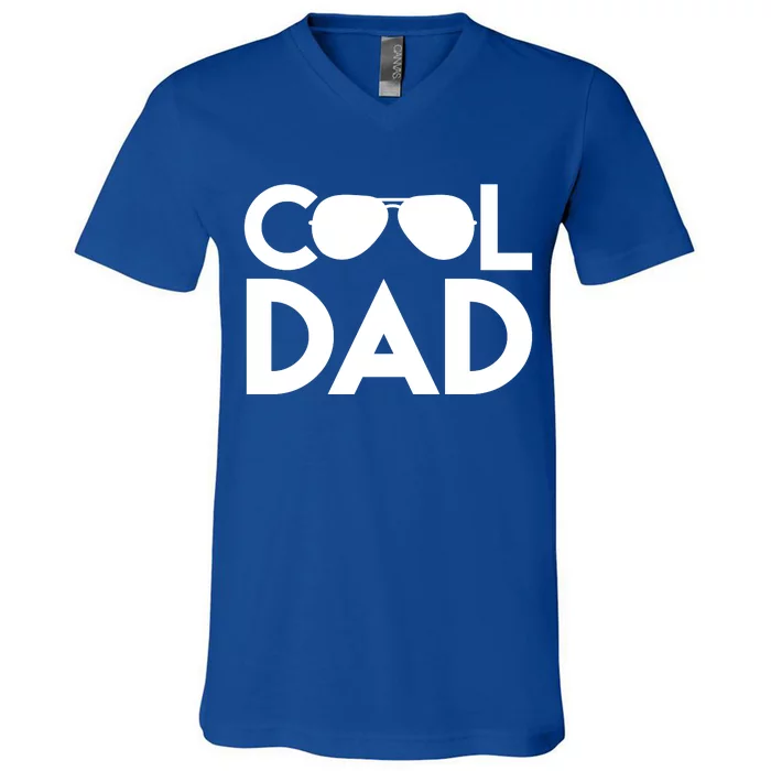 Cool Dad Sunglass Fathers Day V-Neck T-Shirt