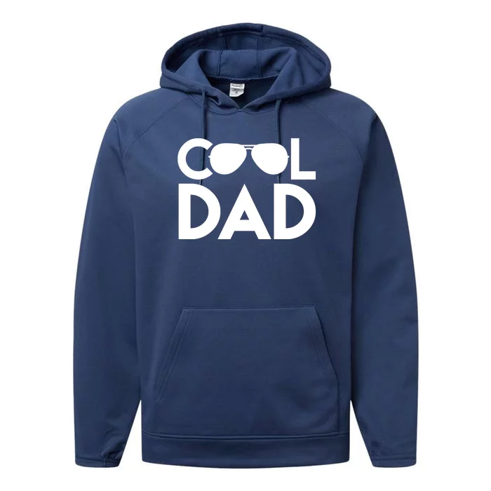 Cool Dad Sunglass Fathers Day Performance Fleece Hoodie