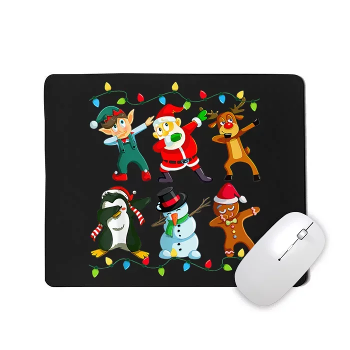 Christmas Dabbing Santa Elf Deer Friends Xmas Mousepad