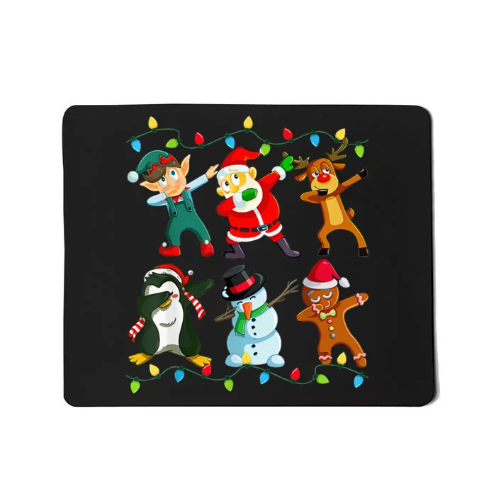 Christmas Dabbing Santa Elf Deer Friends Xmas Mousepad