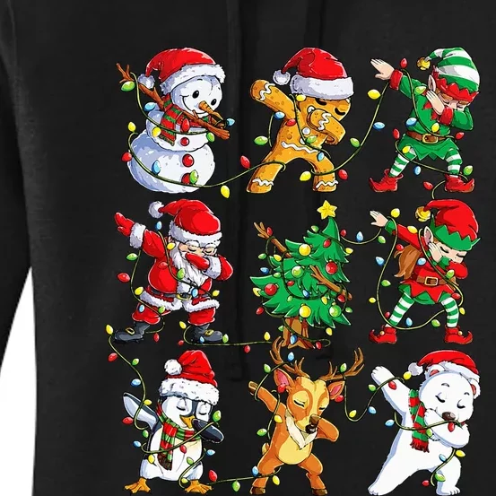 Christmas Dabbing Santa Elf Friends Xmas Dab Women's Pullover Hoodie