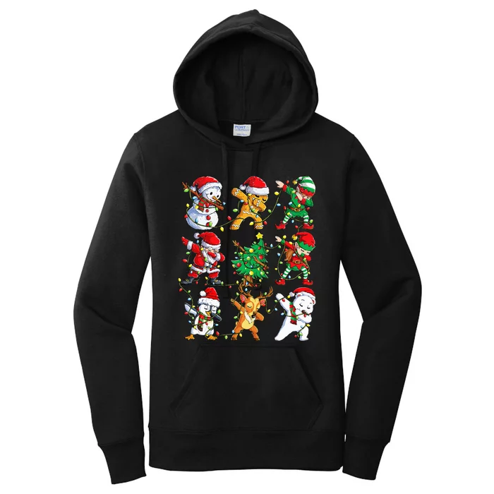 Christmas Dabbing Santa Elf Friends Xmas Dab Women's Pullover Hoodie