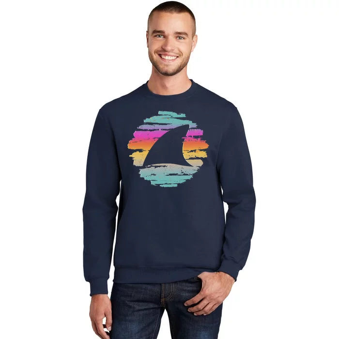 Colorful Distressed Shark Fin Sweatshirt