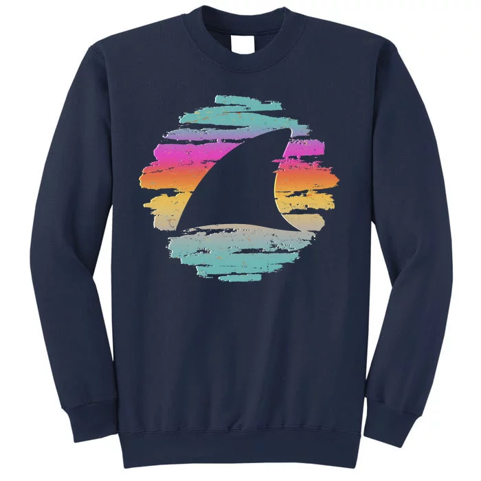 Colorful Distressed Shark Fin Sweatshirt