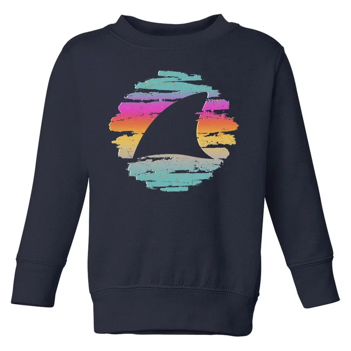 Colorful Distressed Shark Fin Toddler Sweatshirt