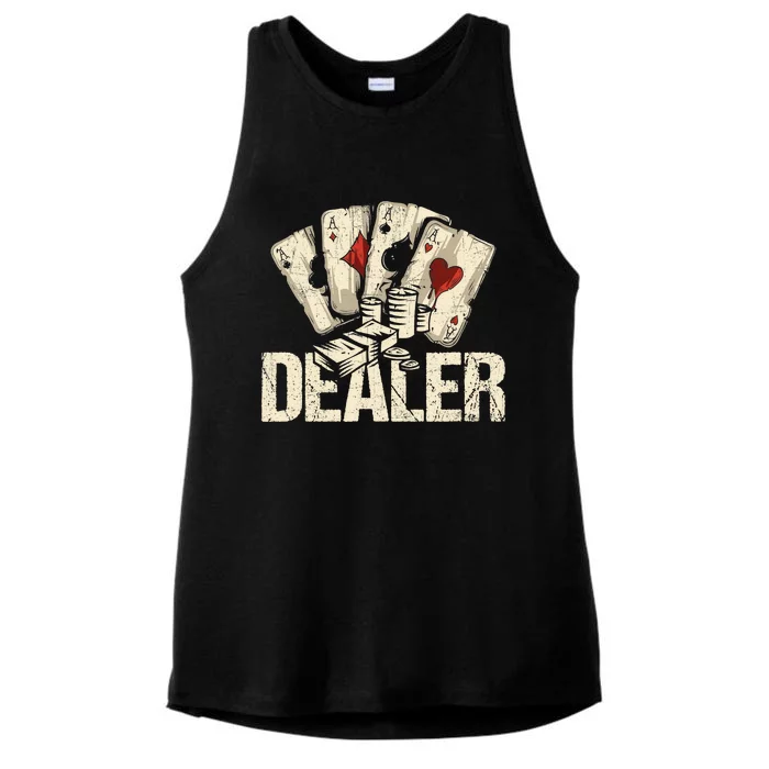 Casino Dealer Shirt Poker Dealer Shirt Costume Accessories Ladies Tri-Blend Wicking Tank