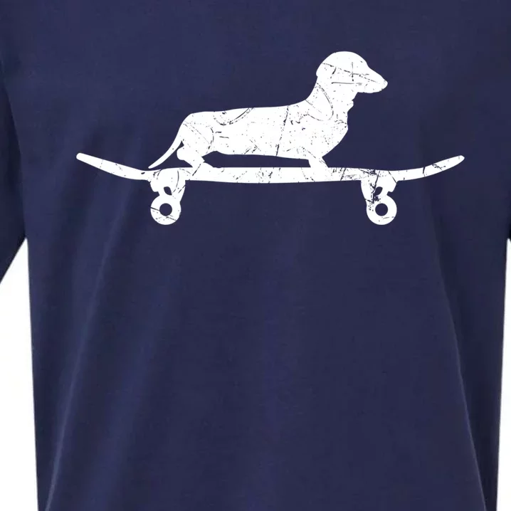 Cool Dachshund Skateboard Sausage Dog Lover Gift Sueded Cloud Jersey T-Shirt