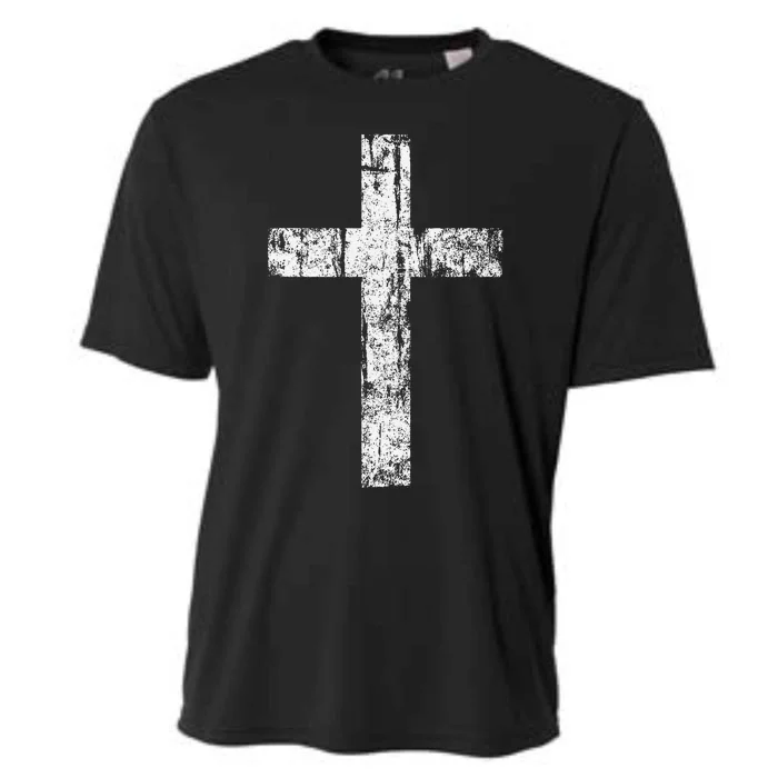 Cross Distressed Style Inspirational Christian Faith Cooling Performance Crew T-Shirt