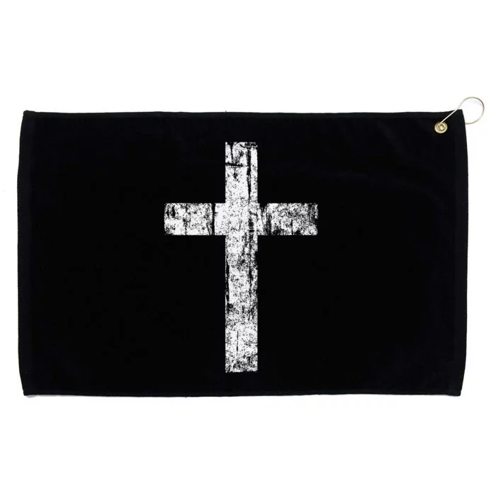 Cross Distressed Style Inspirational Christian Faith Grommeted Golf Towel