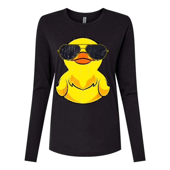 Cool Duckie Sunglasses Duckling Funny Ducky Rubber Duck Womens Cotton Relaxed Long Sleeve T-Shirt