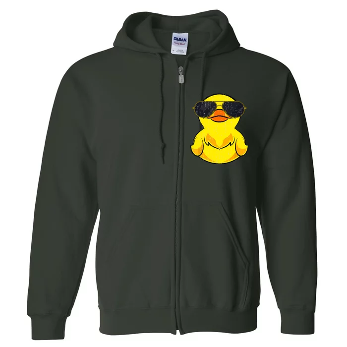 Cool Duckie Sunglasses Duckling Funny Ducky Rubber Duck Full Zip Hoodie