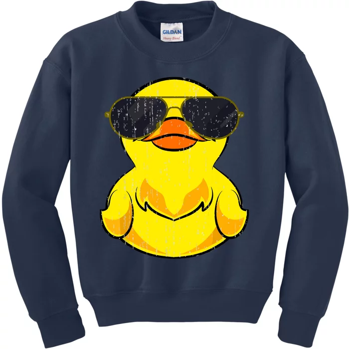 Cool Duckie Sunglasses Duckling Funny Ducky Rubber Duck Kids Sweatshirt