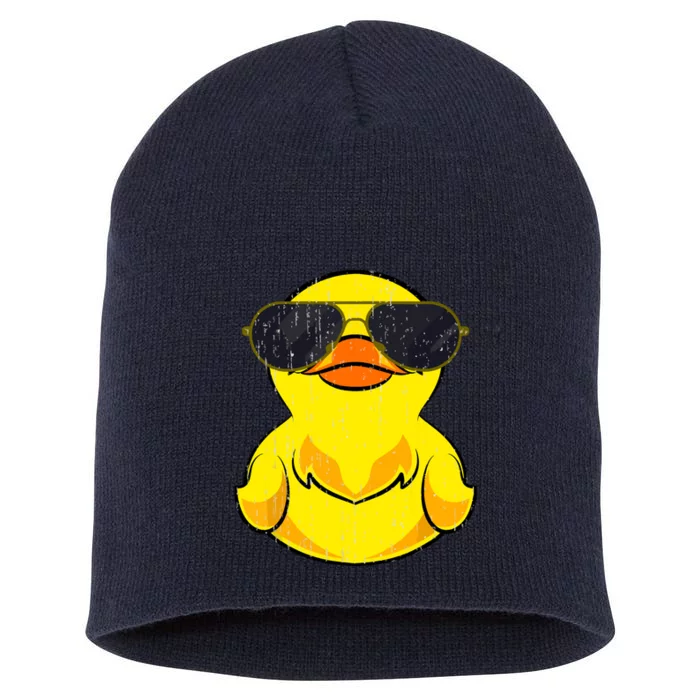 Cool Duckie Sunglasses Duckling Funny Ducky Rubber Duck Short Acrylic Beanie