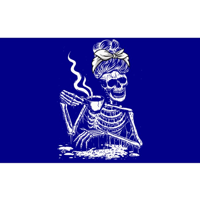 Coffee Drinking Skeleton Lazy DIY Halloween Bumper Sticker