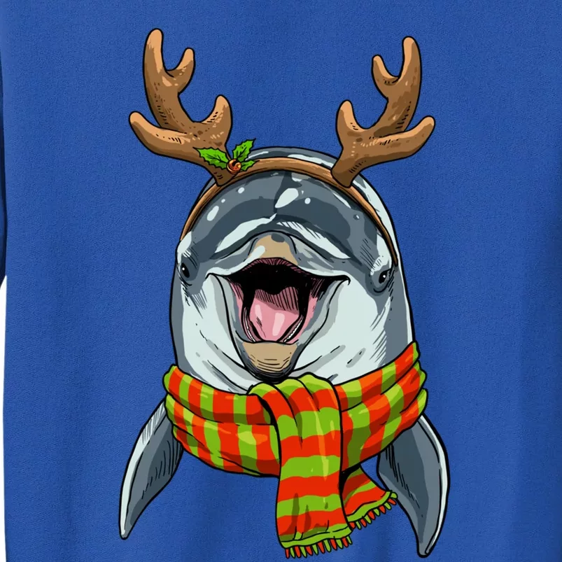 Christmas Dolphin Santa Clause Reindeer Xmas Dolphin Lover Cute Gift Tall Sweatshirt