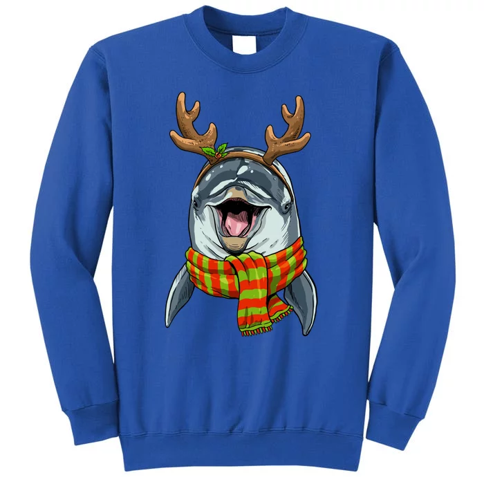 Christmas Dolphin Santa Clause Reindeer Xmas Dolphin Lover Cute Gift Tall Sweatshirt