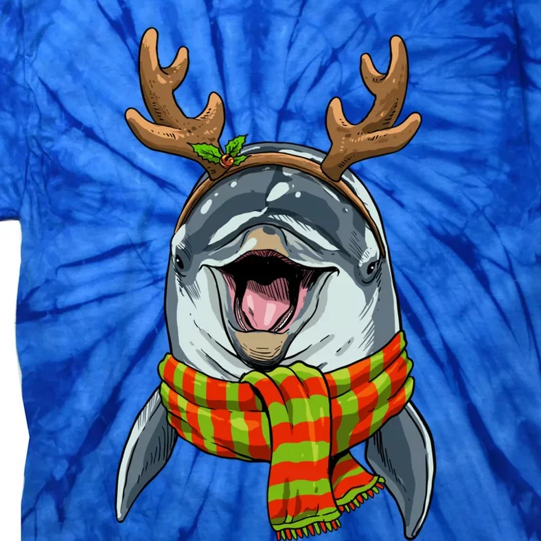 Christmas Dolphin Santa Clause Reindeer Xmas Dolphin Lover Cute Gift Tie-Dye T-Shirt