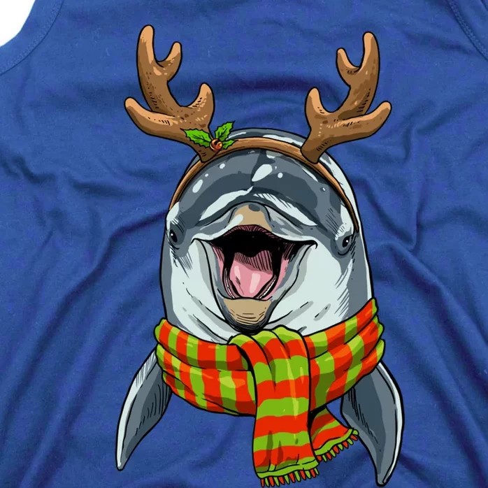 Christmas Dolphin Santa Clause Reindeer Xmas Dolphin Lover Cute Gift Tank Top