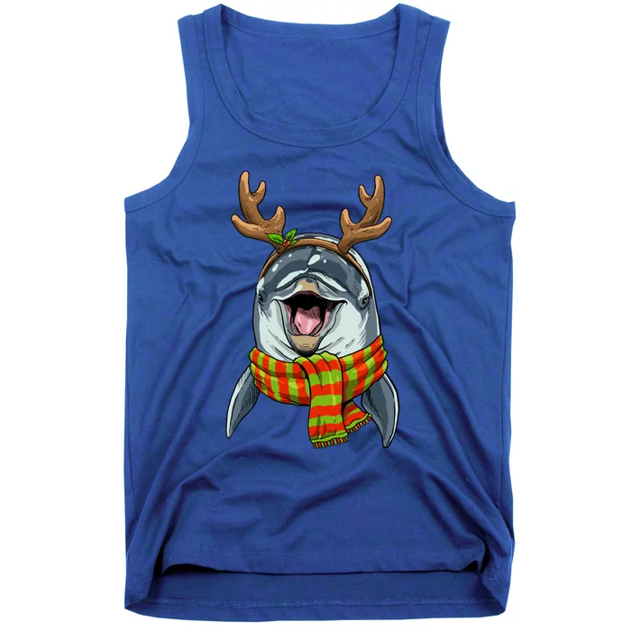 Christmas Dolphin Santa Clause Reindeer Xmas Dolphin Lover Cute Gift Tank Top