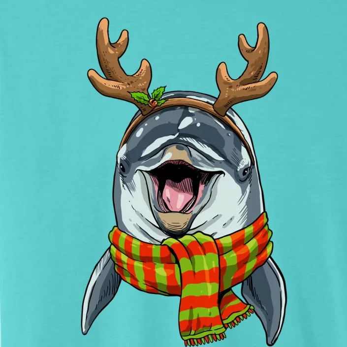 Christmas Dolphin Santa Clause Reindeer Xmas Dolphin Lover Cute Gift ChromaSoft Performance T-Shirt