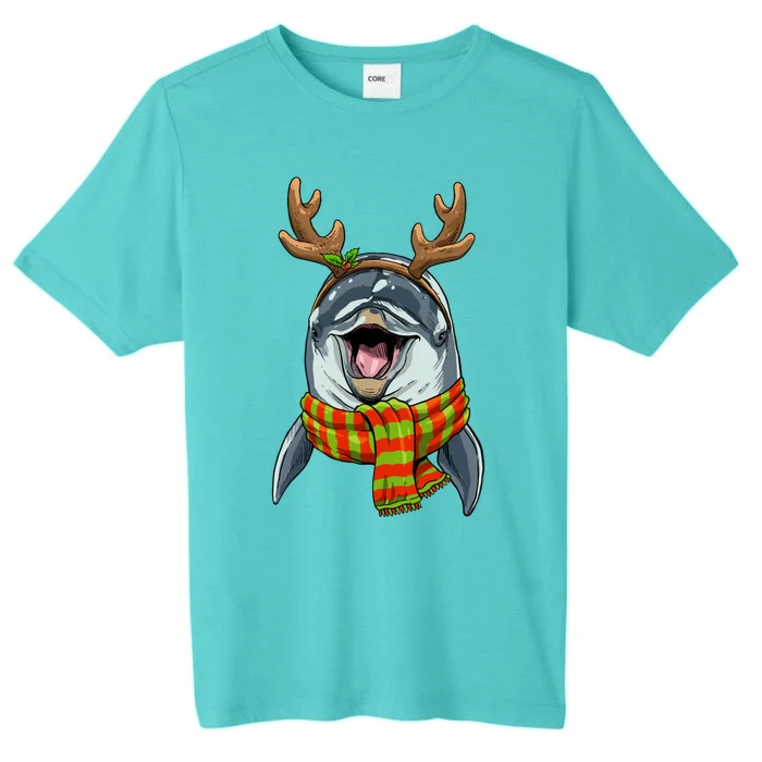 Christmas Dolphin Santa Clause Reindeer Xmas Dolphin Lover Cute Gift ChromaSoft Performance T-Shirt