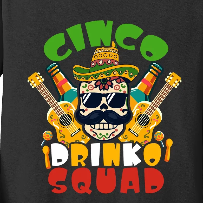 Cinco Drinko Squad Cinco De Mayo Celebration Kids Long Sleeve Shirt