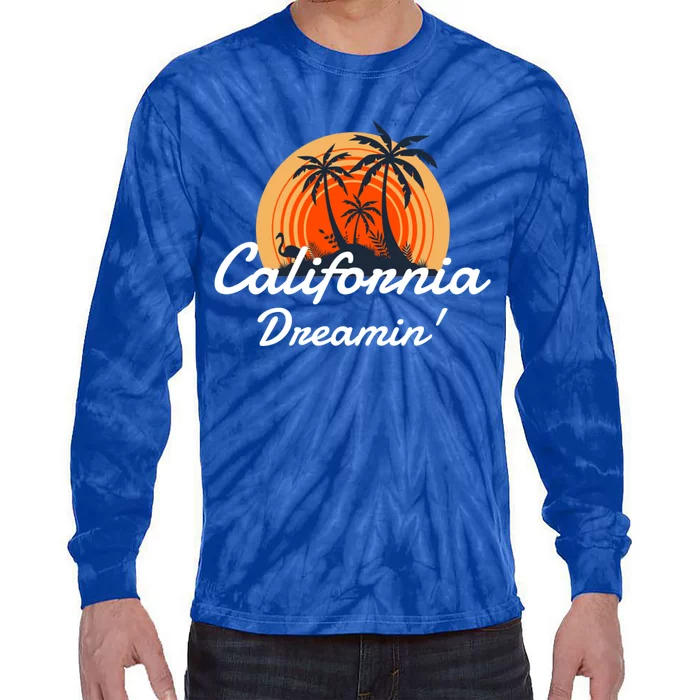 California Dreamin' Sunset Venice Beach Summer Surf La Gift Tie-Dye Long Sleeve Shirt