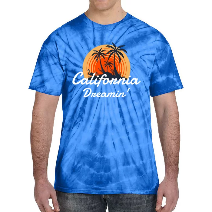 California Dreamin' Sunset Venice Beach Summer Surf La Gift Tie-Dye T-Shirt