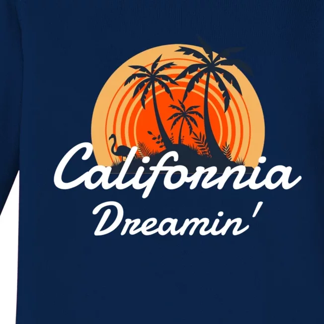 California Dreamin' Sunset Venice Beach Summer Surf La Gift Baby Long Sleeve Bodysuit