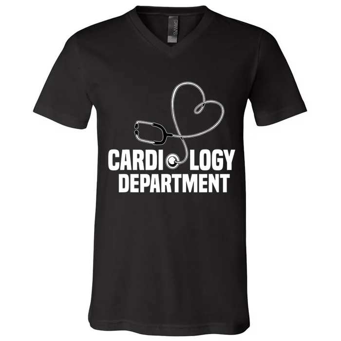 Cardiology Department Stethoscope Heart Surgeons Surgery V-Neck T-Shirt