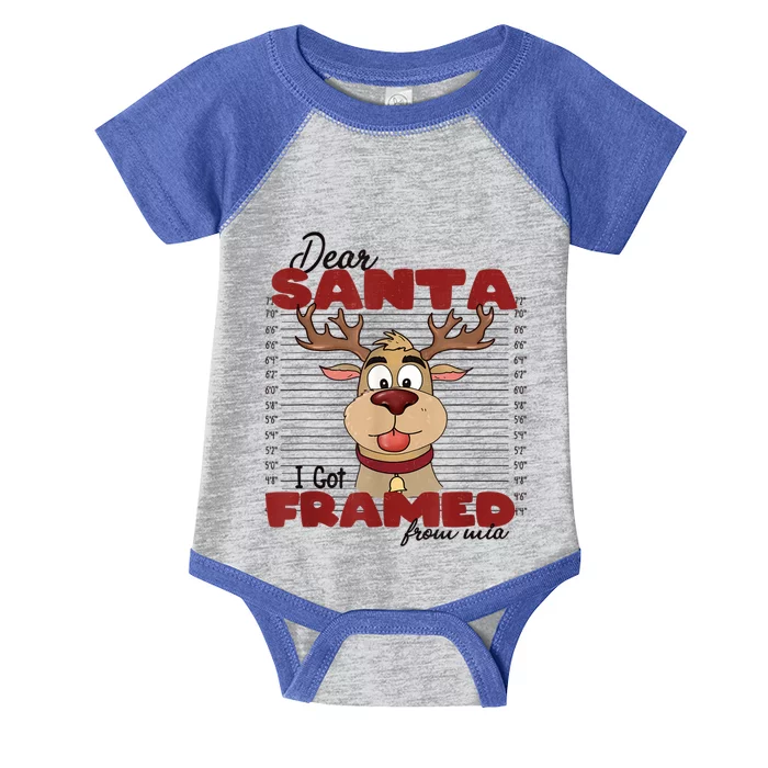 Christmas Dear Santa I Framed Funny Xmas Gift Infant Baby Jersey Bodysuit