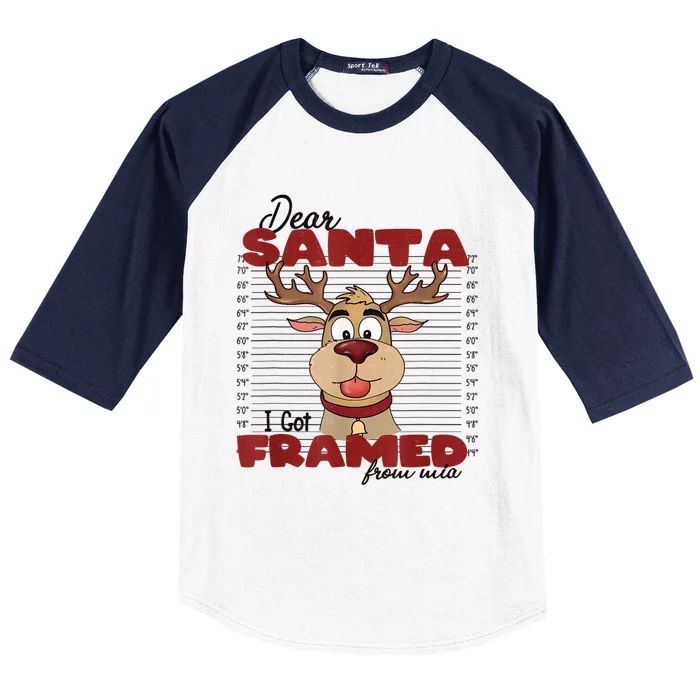 Christmas Dear Santa I Framed Funny Xmas Gift Baseball Sleeve Shirt