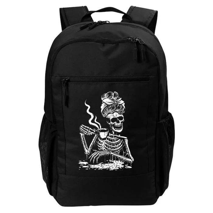 Coffee Drinking Skeleton Lazy DIY Halloween Daily Commute Backpack