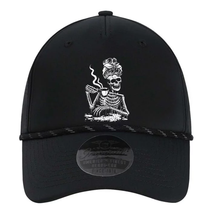 Coffee Drinking Skeleton Lazy DIY Halloween Performance The Dyno Cap