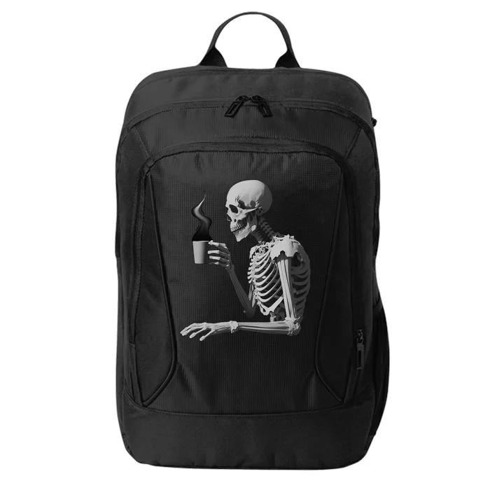 Coffee Drinking Skeleton Lazy DIY Halloween Costume Skull City Backpack