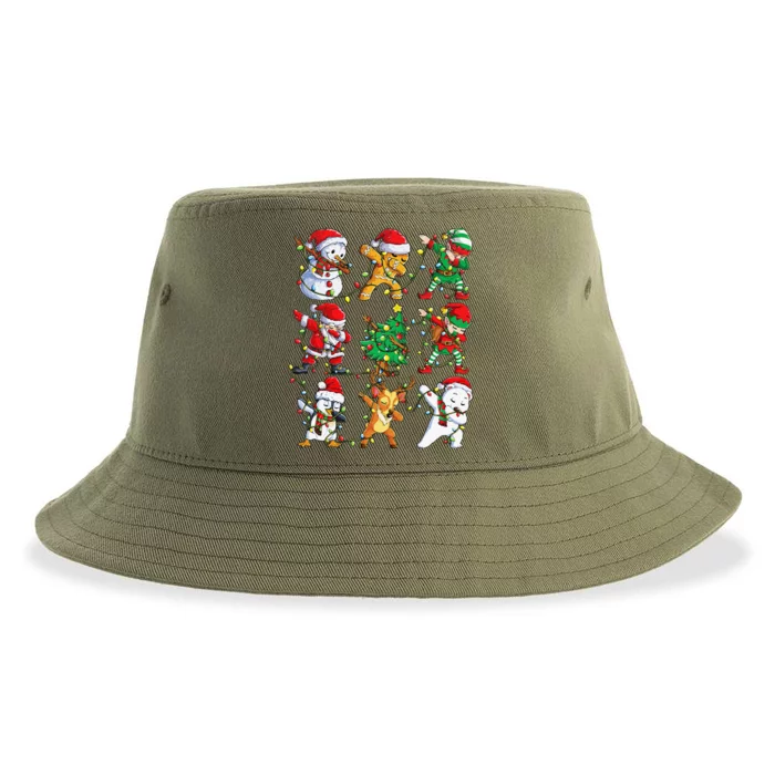 Christmas Dabbing Santa Elf Friends Funny Xmas Dab Sustainable Bucket Hat